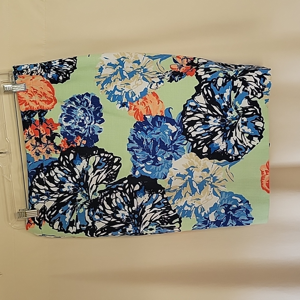 J. Crew Floral Pencil Skirt in Mint, Blue, Navy & Coral